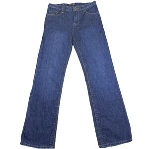 Seven7 Womens Y2K Straight Leg Denim Jeans Embroidered Back Pockets Size 16 Blue